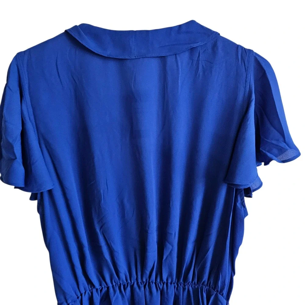 City Chic Women's Blue Ruffle Wrap Blouse Top Plus Size 2X 20 NWT - Picture 11 of 13